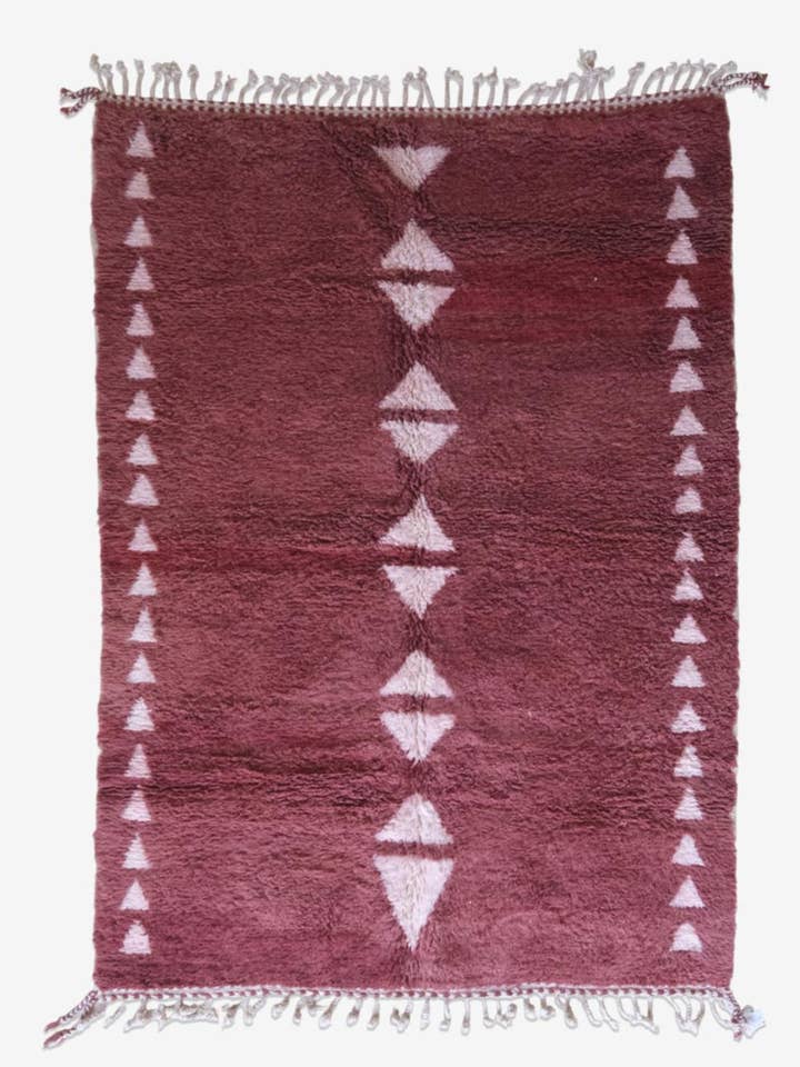 Håndlavet Berber Uldtæppe med Hindbærfarve 6x9ft for engroshandel hos bazarifinagh