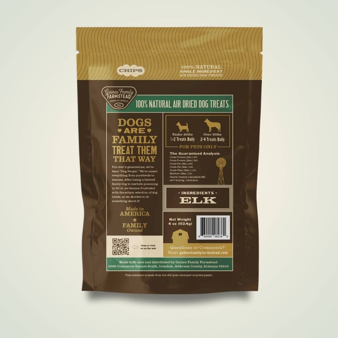 Gaines Family Farmstead - Vente Friandises – chien - Chips d'élan1