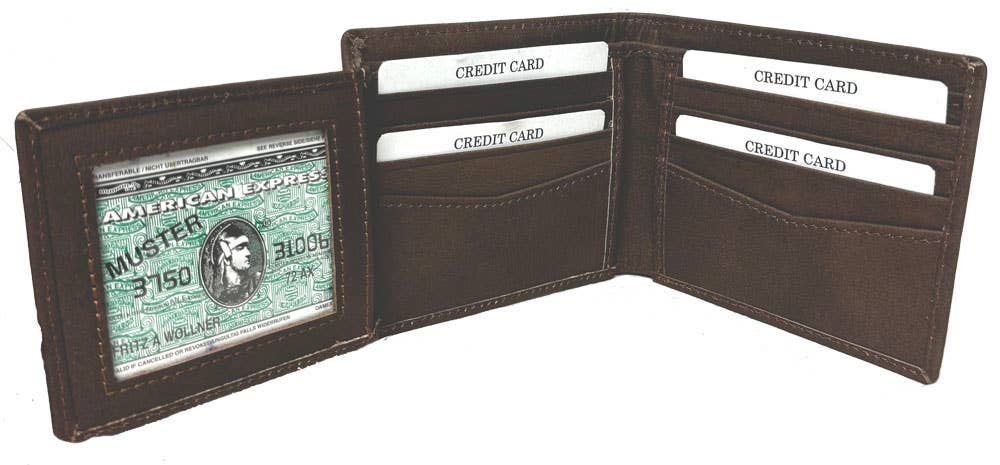 Marrón Cartera para hombre de piel de vacuno genuina #4503 de venta al por mayor en Faire2