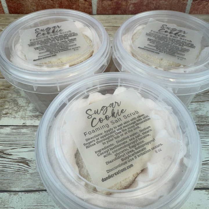 Foaming Salt Scrub - Sugar Cookie - Whipped Soap for wholesale by Dandi Creations