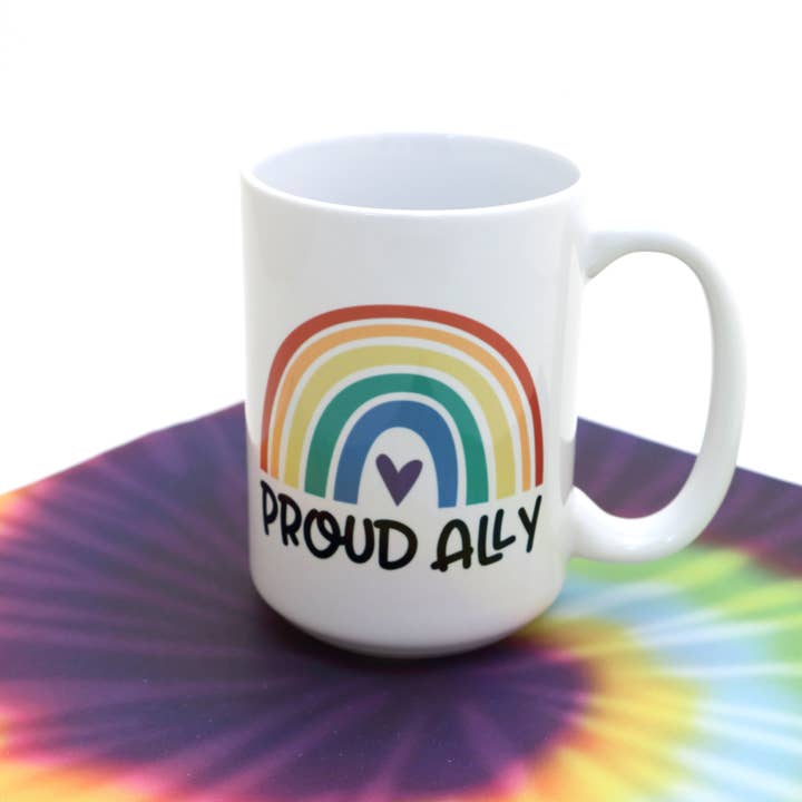 Pride Ally Mug, Straight But Not Narrow, LGBTQ support for wholesale by Lenny Mud