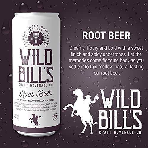 Wild Bill’s Craft Beverage Co. - Wholesale Soda/Carbonated Drink - Root Beer - Premium Cane Sugar Soda, 12-Pack, Cans