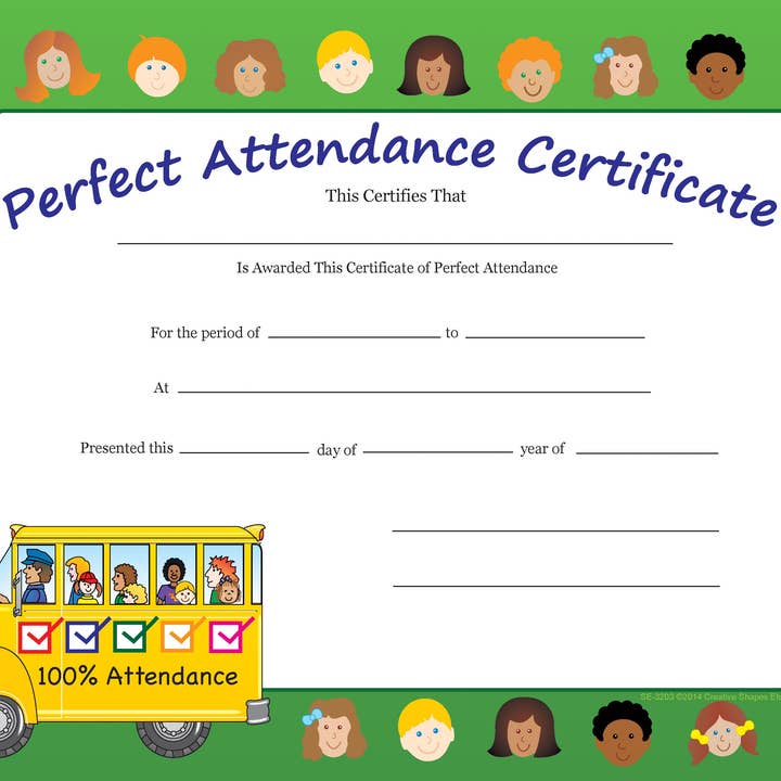 Creative Shapes Etc. - Wholesale Schoolbenodigdheden - Kinderen - Erkenningsbewijs - Perfecte aanwezigheid