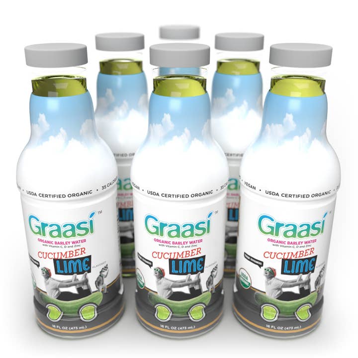 GRAASI - Wholesale Flavoured/infused water (non-carbonated) - Barley Grass Water | 6 Bottles1
