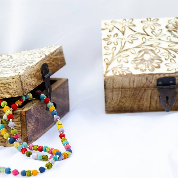 Hopes Unlimited - Wholesale Decorative Box - Wood Carved Box Whitewashed3