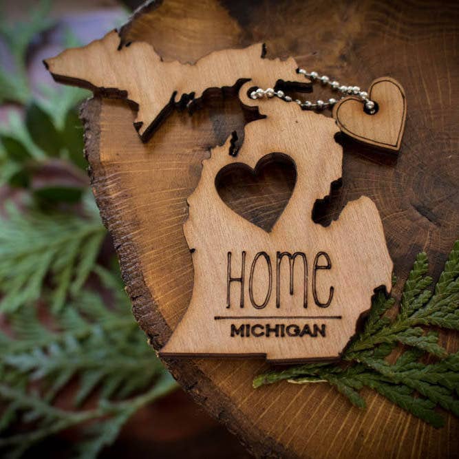 All US State Ornaments. Heart & Home. Show love for your place that stole your heart for wholesale by One Man One Garage