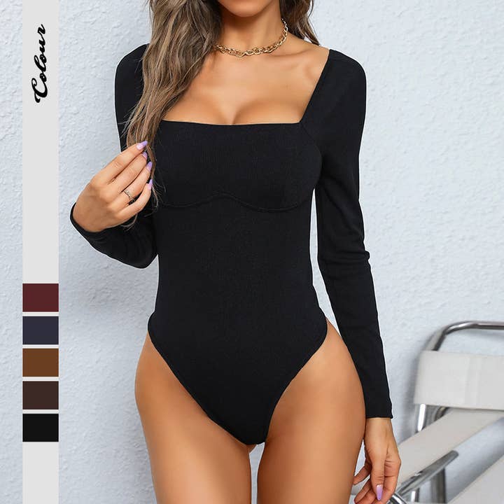 Macacão canelado ombro a ombro sem esforço por atacado de onatorobi