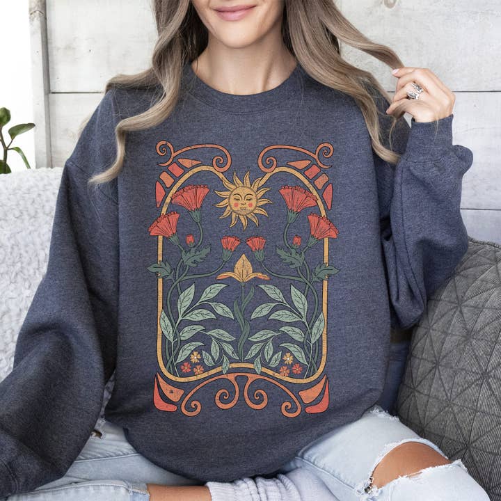 Refinery Number One LLC - Venta al por mayor Sudadera estampada - Mujer - Sudadera colorida con diseño Art Deco de estilo Art Nouveau celestial8
