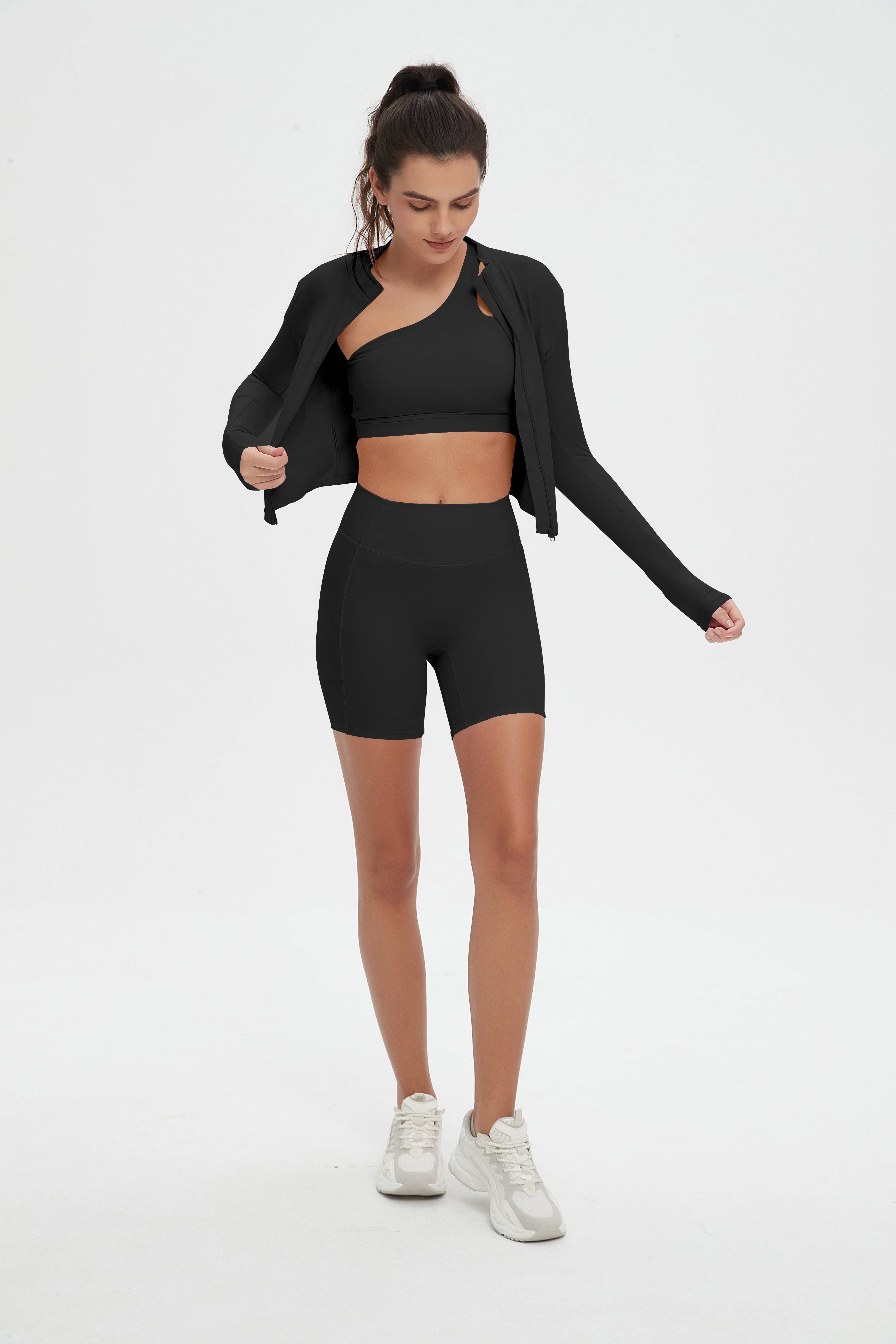 Mantra Active - Wholesale Activewear Set - Women's - Aurelia Sports Bra, Shorts and Jacket 3-Piece Set4