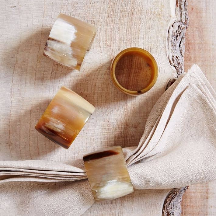 Ankole Cow Horn Servettringar (Set om 4) för wholesale av The African Home Goods