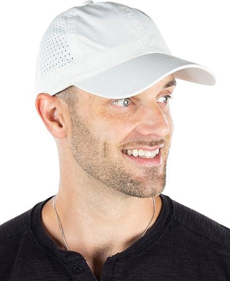 Funky Junque - Wholesale Baseball Cap - Unisex - Laser Cut Unstructured Running Cap - White