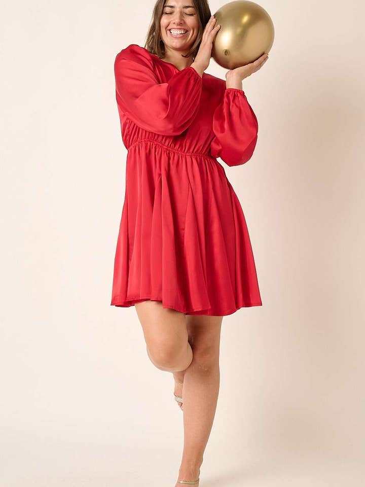 mittoshop - Wholesale Dress - Women's - PLUS SATIN CUT OUT BACK DETAIL MINI DRESS21