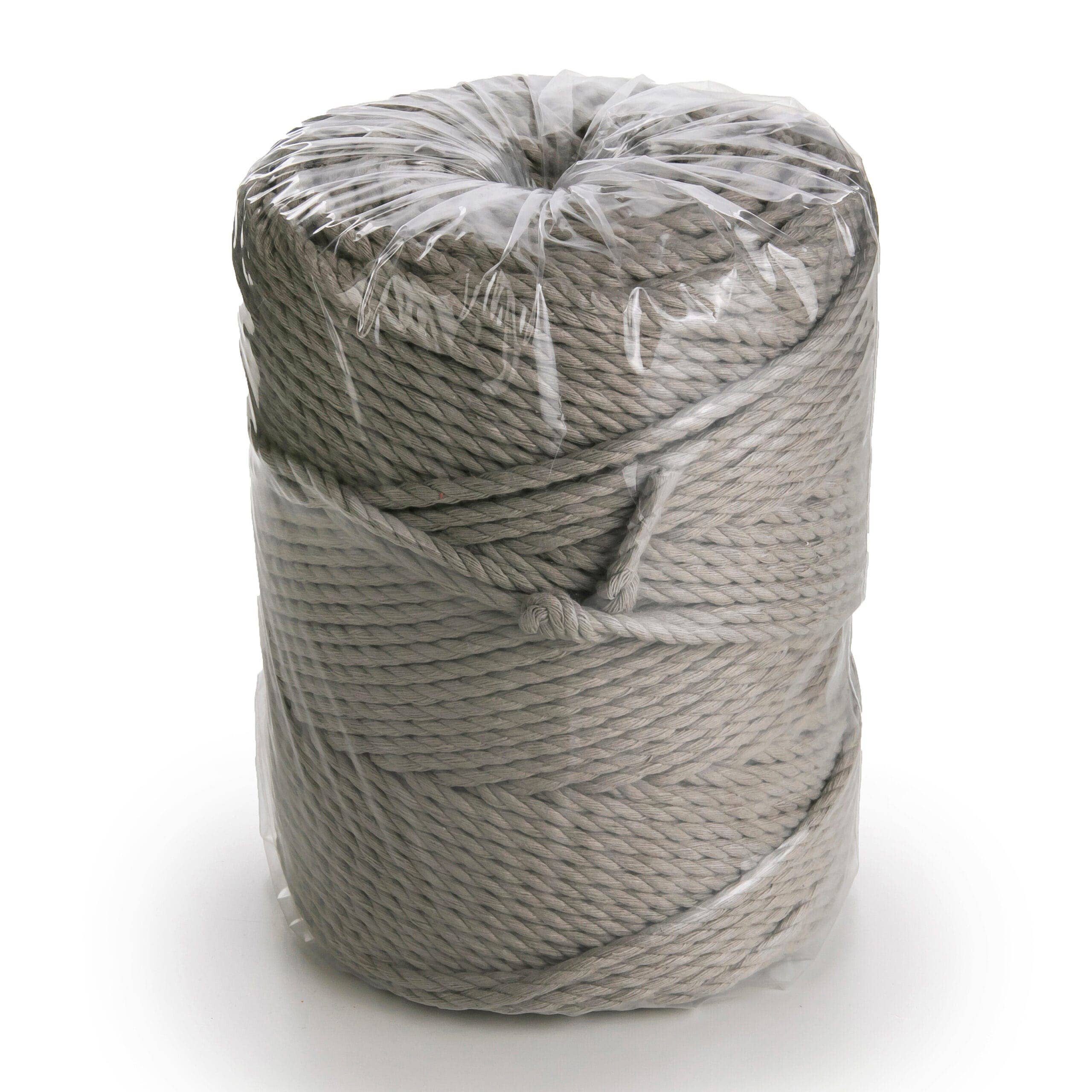 MB Cordas – wholesale Cord – 4MM 3 Strand Twisted Macrame Cotton Rope 1kg LIGHT GREY 140m - 145m  Macrame Rope 3 ply Craft String4