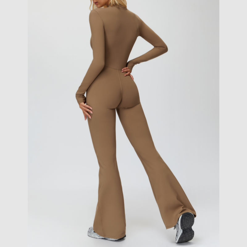 WONDERXFANS – wholesale Unitard – Women′s – Stand-up collar+half-zip sports jumpsuit6