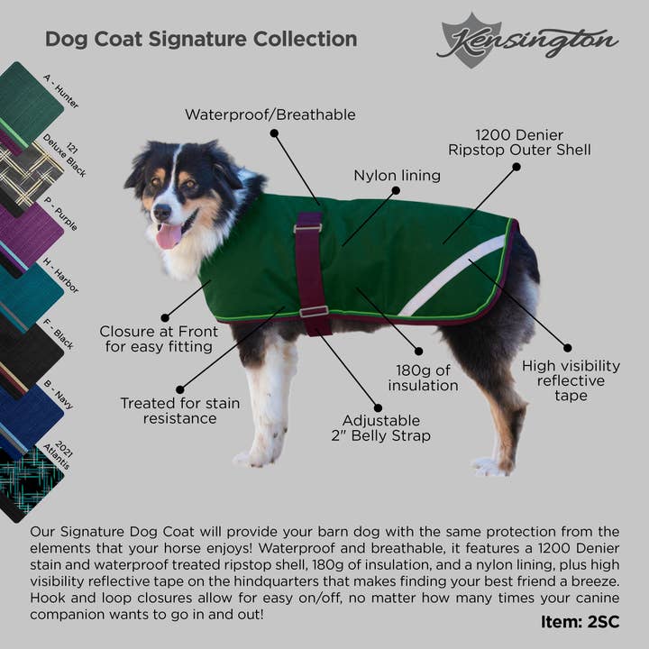 Kensington - Wholesale Pet Coat - Dog - 1200Denier "180G" Medium Weight Waterproof & Breathable Dog Coat8