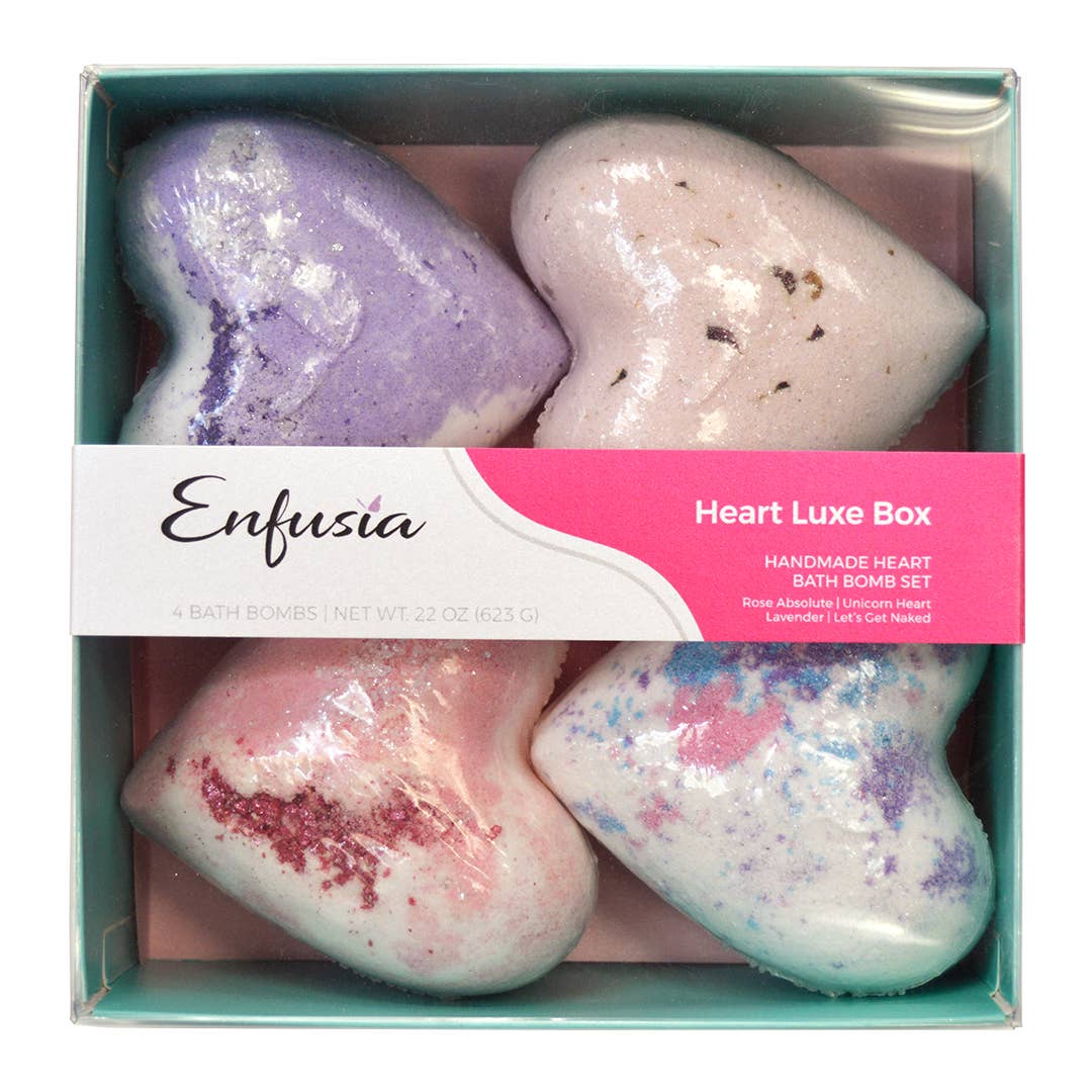 Enfusia - Wholesale Bath Bomb/Fizz - Valentine's Day Heart Luxe Gift Box Handmade Bath Bombs (4)4