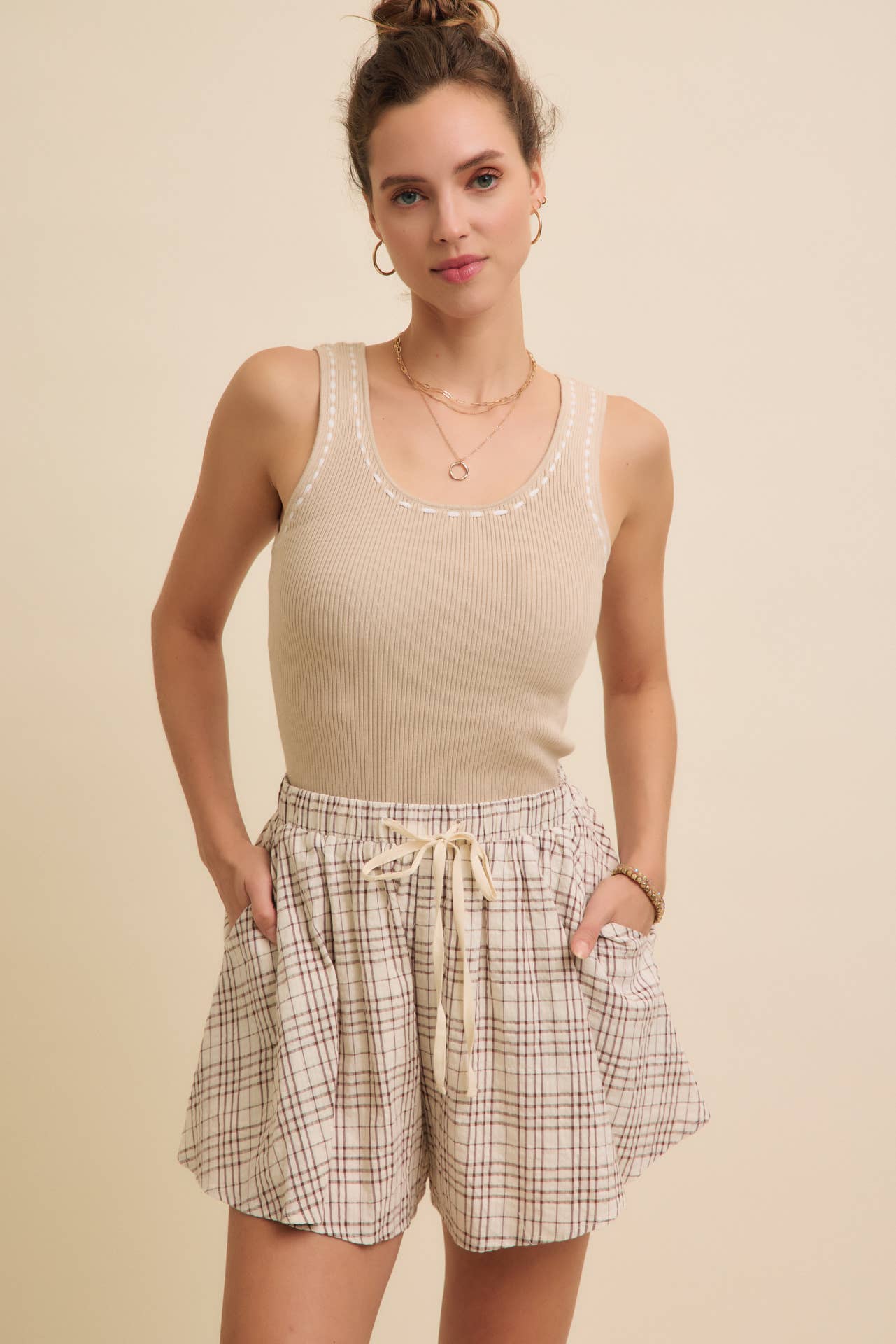 in february - Wholesale Knit Sweater - Women's - EVERYDAY SOFT CONTRAST STITCH LUXE SWEATER TANK26