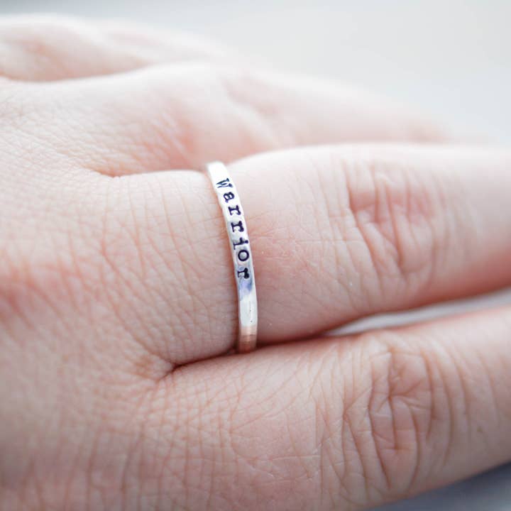 Sterling Silver Rings for Women | Warrior Ring | Inspirational Jewelry for wholesale by Simpli Stamped