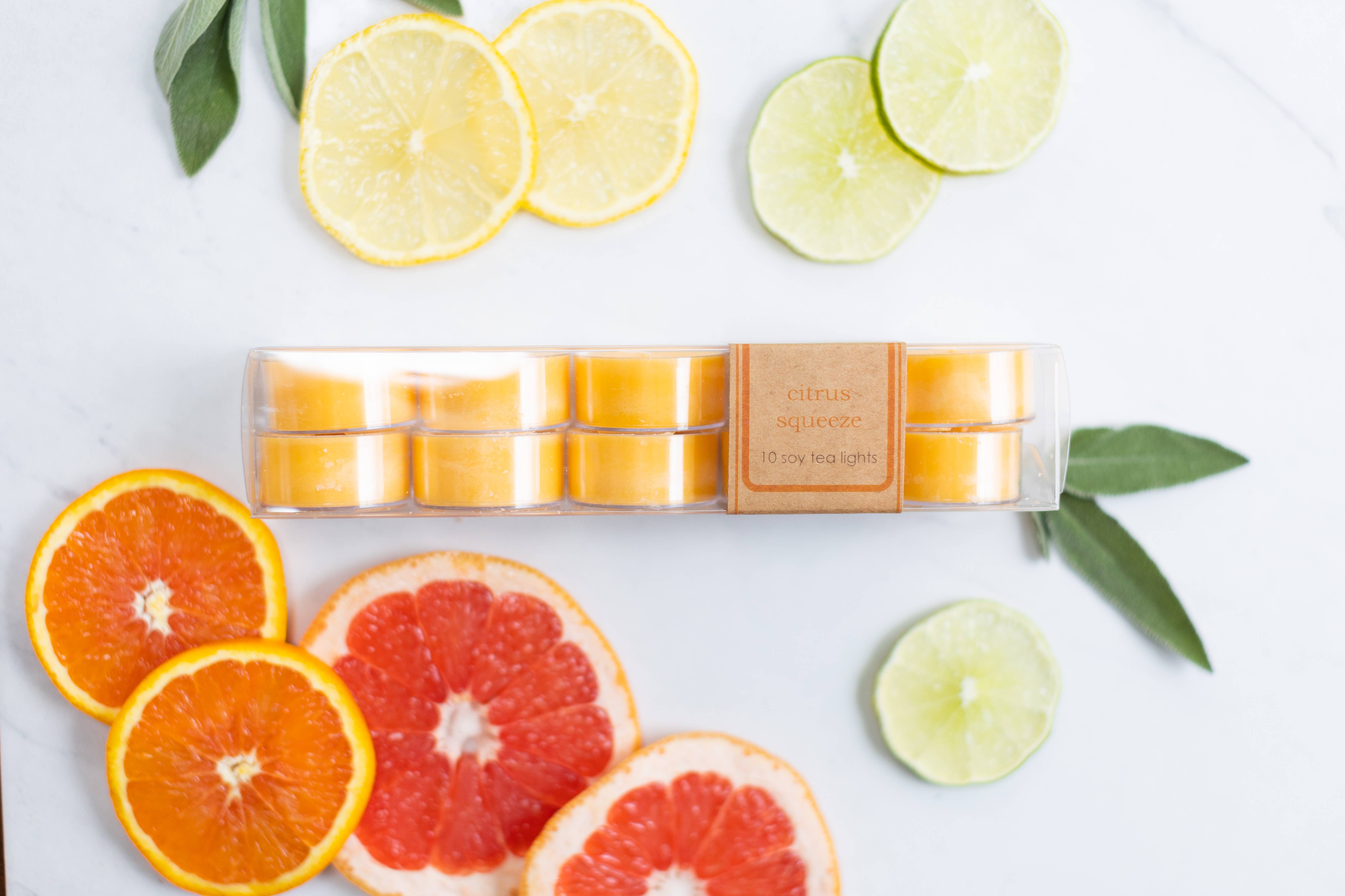 Eco Candle Company - Wholesale Tea Light Candles - tea light 10pk CITRUS SQUEEZE2