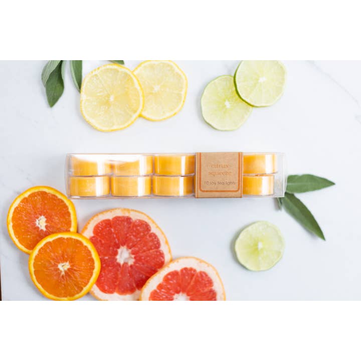 Eco Candle Company - Wholesale Tea Light Candles - tea light 10pk CITRUS SQUEEZE2