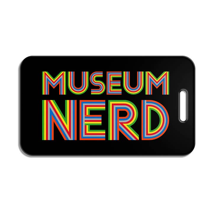 Museum Nerd Classic Black Luggage Tag for wholesale by Popcorn Custom Products