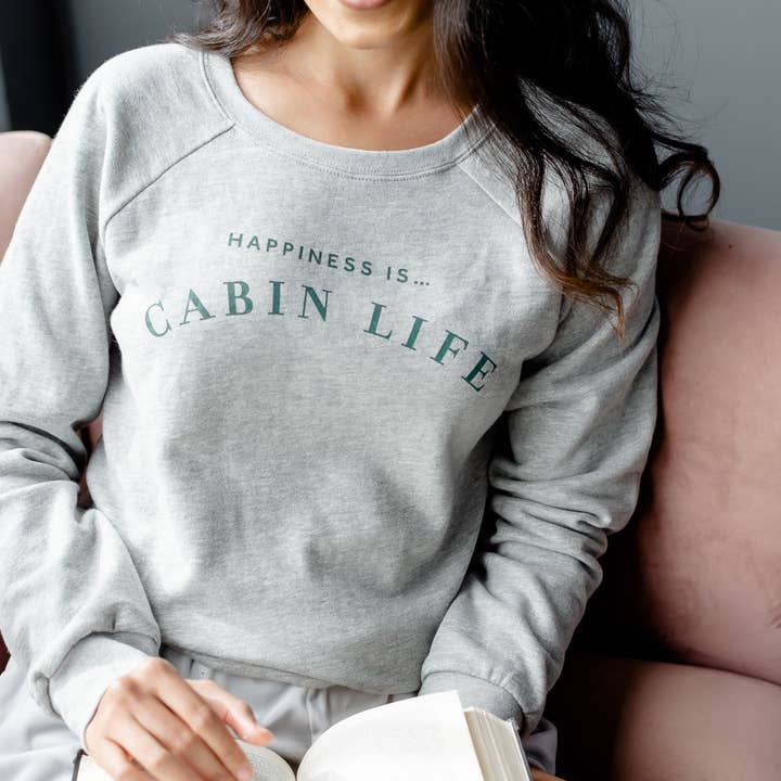 Women's Cabin Sweatshirt, Heather Grey for wholesale by Happiness Is...