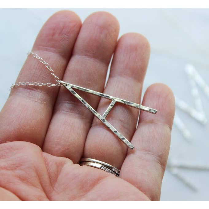 Laalee Jewelry – Engroshandel Halskæde med vedhæng – Sølv stort brev halskæde, store indledende halskæde2