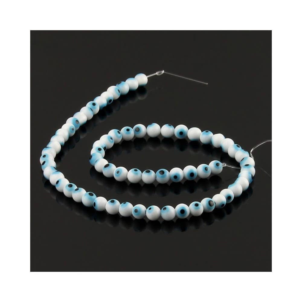 UniArt - Wholesale Beads - White Turkish Eye Beads0
