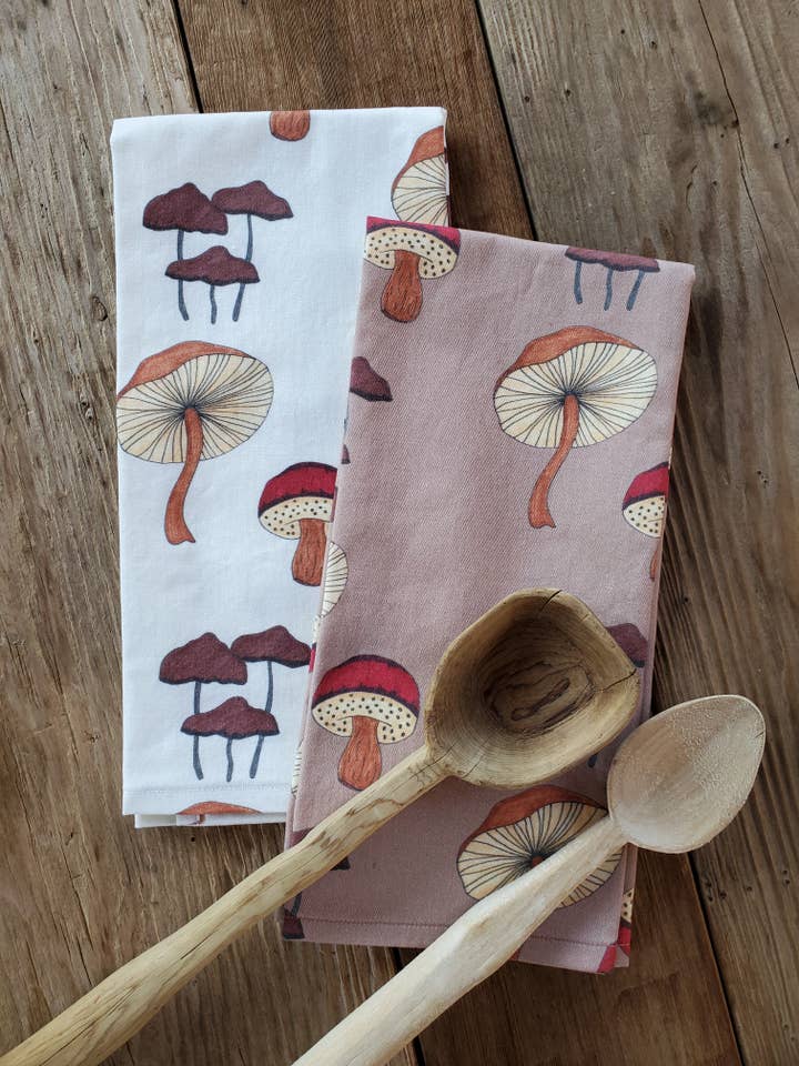 Mushroom Tea Towel for wholesale by Maple Moon Designs
