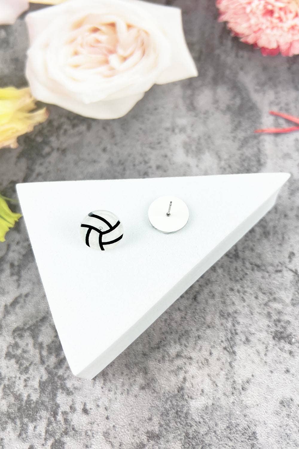 JHP Collection - Wholesale Stud/Post Earrings - VARIETY OF SPORTS BALL EPOXY MINI STUD EARRINGS23