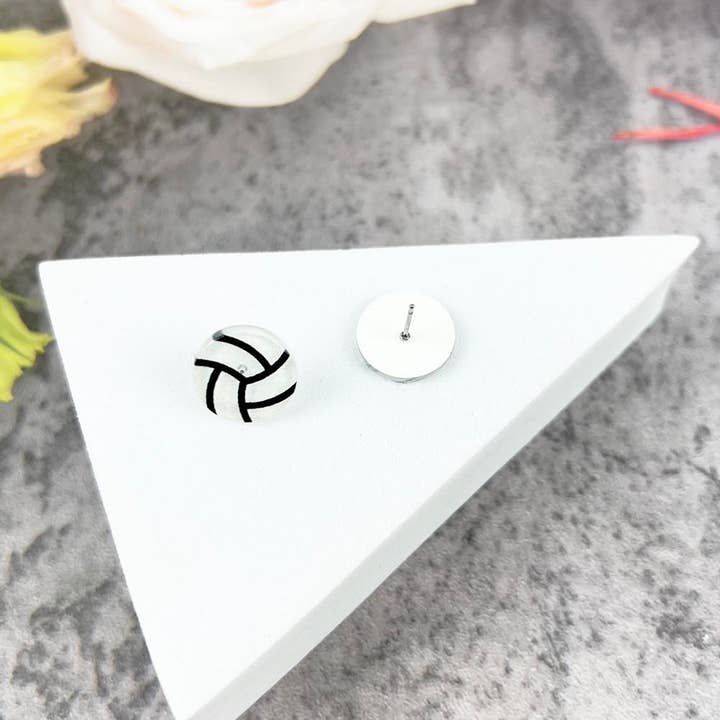 JHP Collection - Wholesale Stud/Post Earrings - VARIETY OF SPORTS BALL EPOXY MINI STUD EARRINGS23