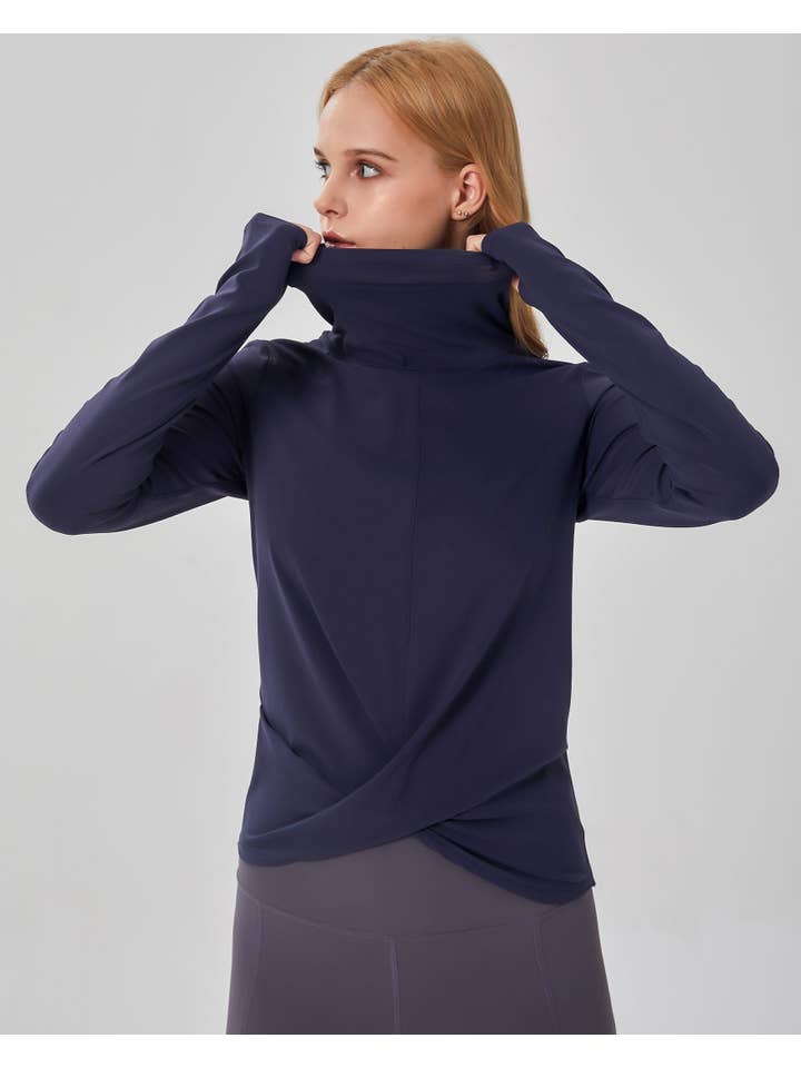 Rebody - Wholesale Athletic Top - Women's - Cowl Neck Long Sleeve Top