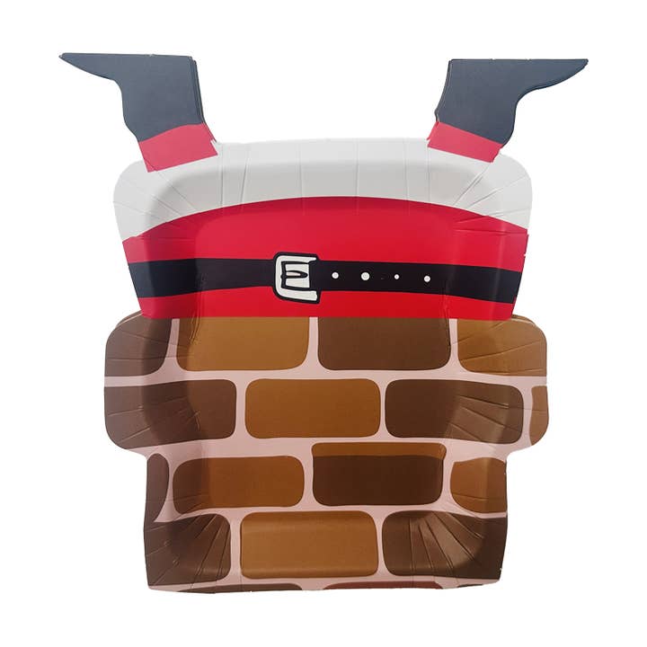 Charlie's Party Shop - Wholesale Disposable Plate - "Santa's in the Chimney!" Dessert Plates