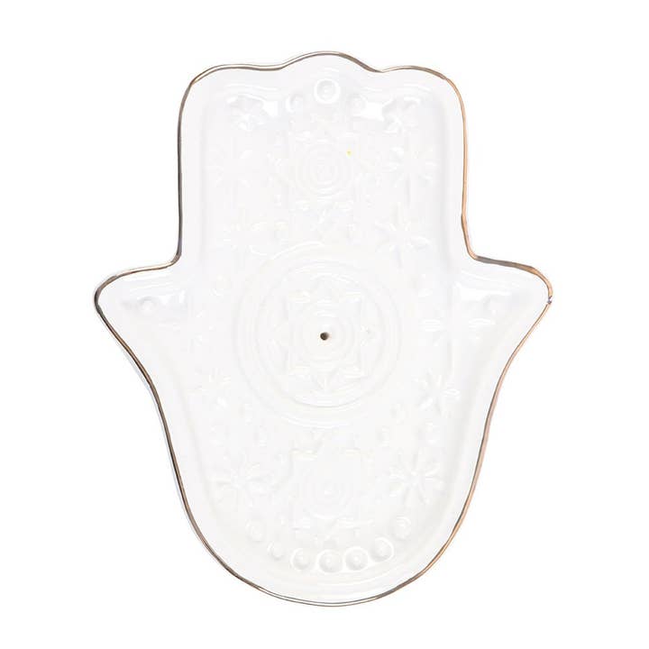 WONDER IMPORTS AUSTRALIA - Wholesale Incense holder - White Hand of Hamsa Incense Holder and Trinket Dish2