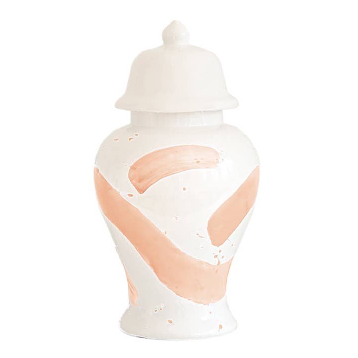 Lo Home | Ruby Clay - Wholesale Decorative Jar - Coral Brushstroke Ginger Jars6