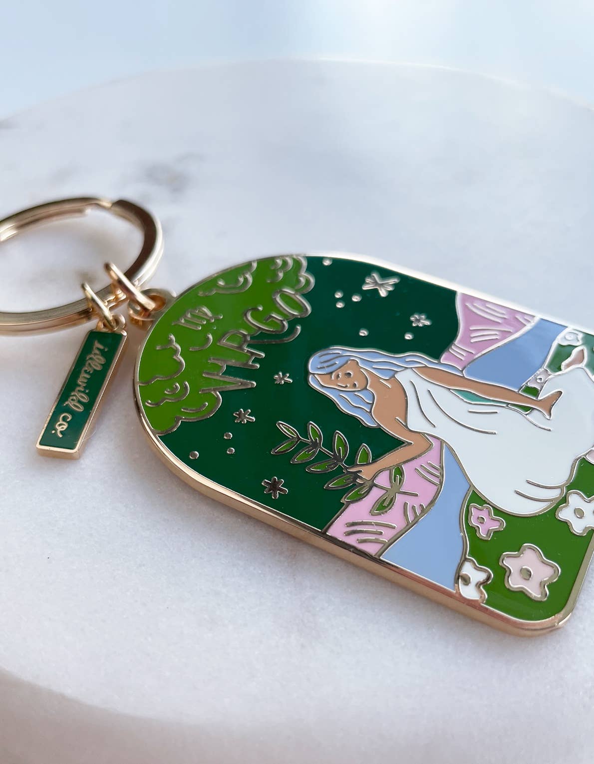 Idlewild Co. - Wholesale Keychain - Women's - Virgo Zodiac Enamel Keychain2