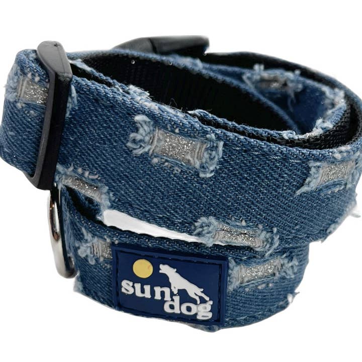 Denim Dark Blue Sparkle Collar for wholesale by Sun Dog
