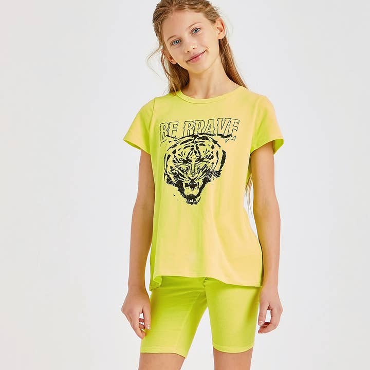 Good Girl – Großhandel Top- & Shorts-Set – Kinder – Kinder Tiger Grafiktop und kurzes Set5