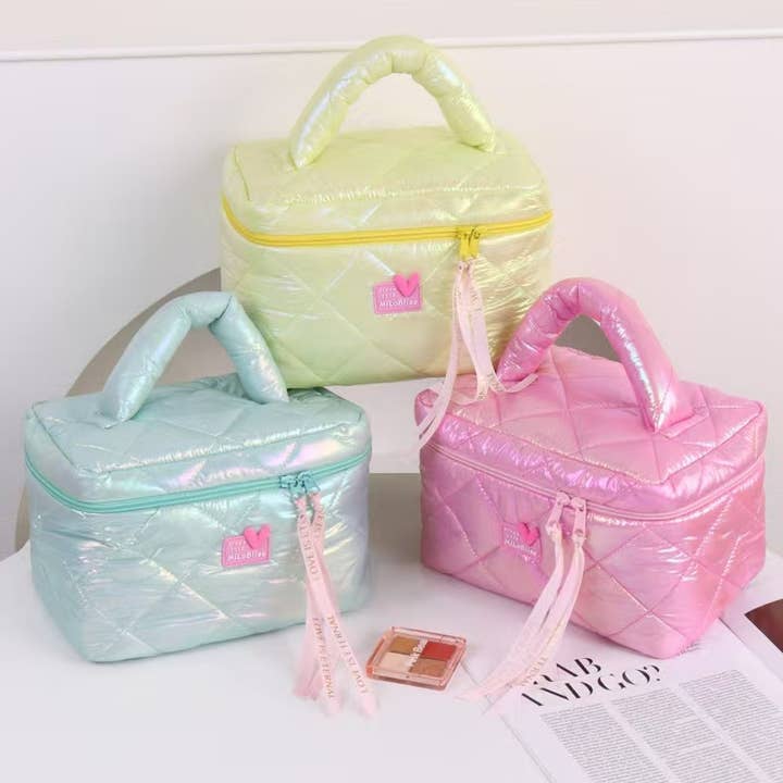 Little Trendy - Wholesale Makeup/Cosmetic Bag - Down glossy cosmetic bag travel vacation cosmetic bag1