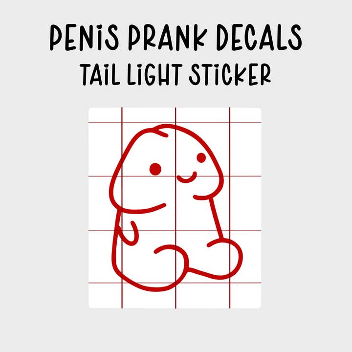 Penis prank tail light decal sticker for wholesale by Crafted By Rebecca B