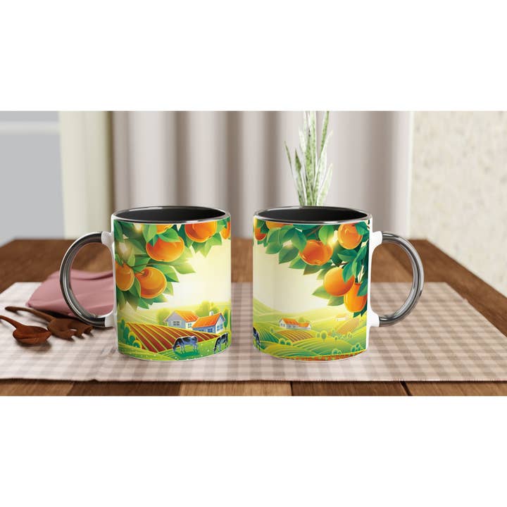 Picatshirt - Wholesale Coffee Mug - Summer Landscape Ripe Fruits 11 oz Ceramic Mug for Serving Milk Tea Coffee5