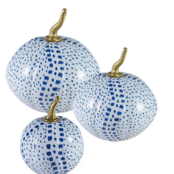 Calabaza blanca con punto azul para venta al por mayor de The Enchanted Home