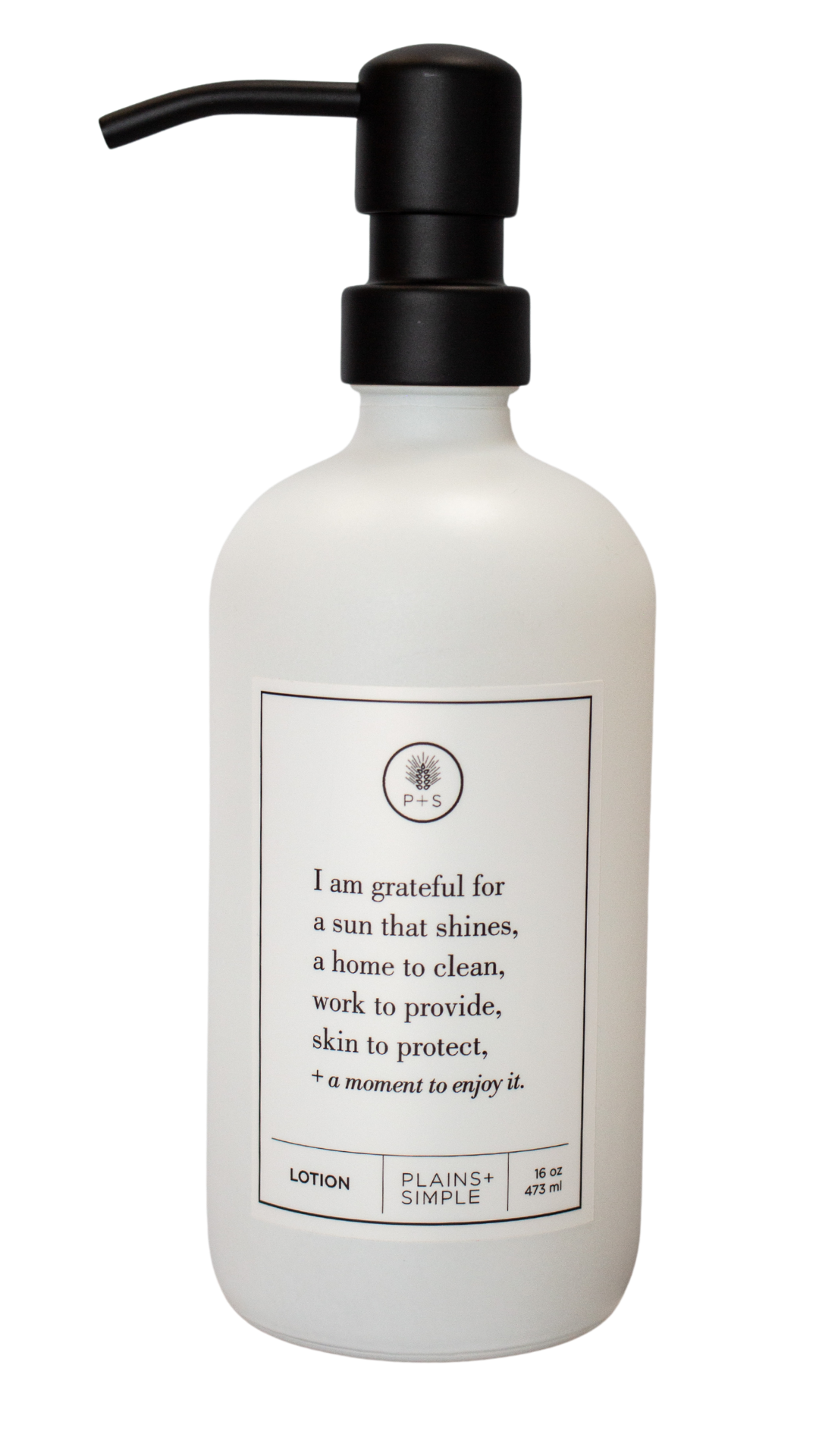 Plains + Simple - Wholesale Soap Dispenser - I Am Grateful White Glass Reusable Soap/Lotion Dispenser9