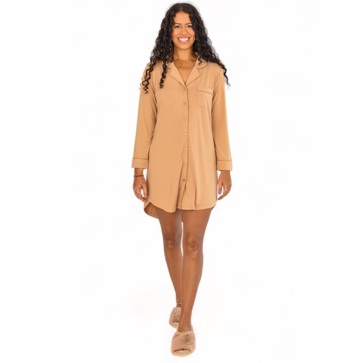 Nova Neutral Ginger Pyjamakleid für den Großhandel von Cozy Ups