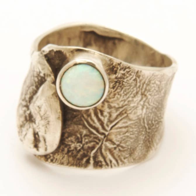 Ring met netvormige ring serie met steen voor wholesale door Tamara Kelly Designs