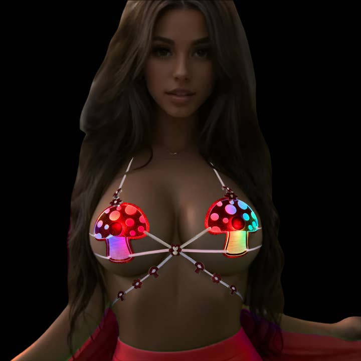 Sasswear - Wholesale Costume - Women's - Light Up Red Mushroom Festival Bra