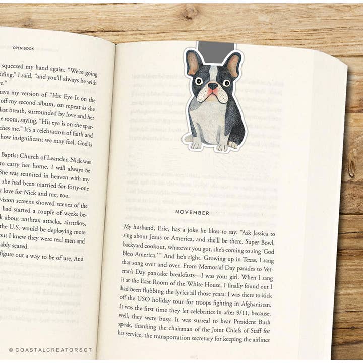 Coastal Creators of Connecticut - Wholesale Bookmark - Boston Terrier Reversible Magnetic Bookmark (Packaged)3