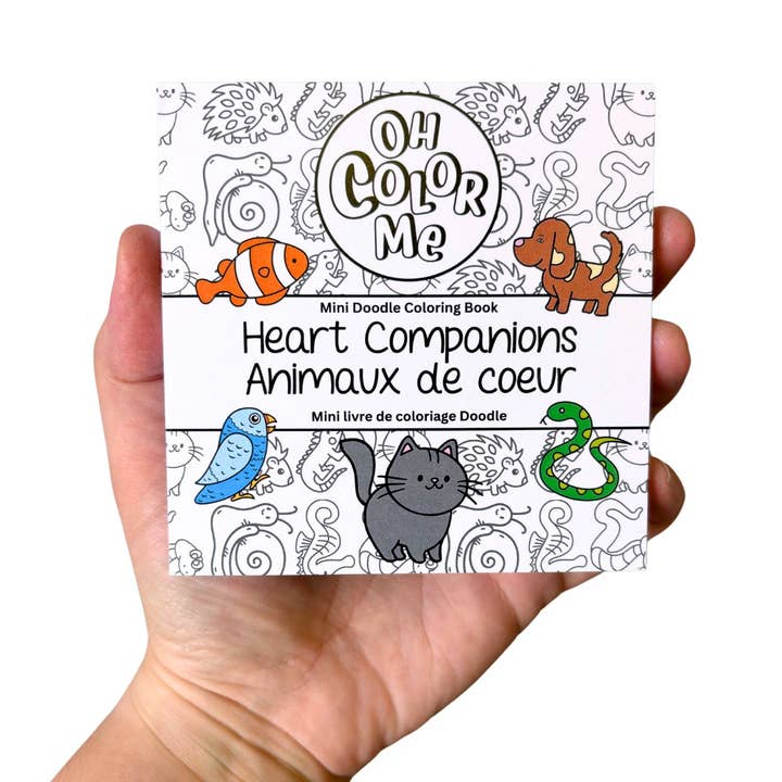 Oh Color Me - Vente Livre de coloriage et d'activités pour enfants et bébés - Mini livre de coloriage Compagnons de cœur, 4"x4", Cadeau de Noël1