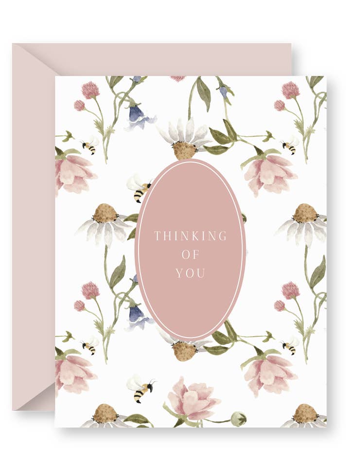 Thinking of You Floral Greeting Card for wholesale by Impress Design Studio
