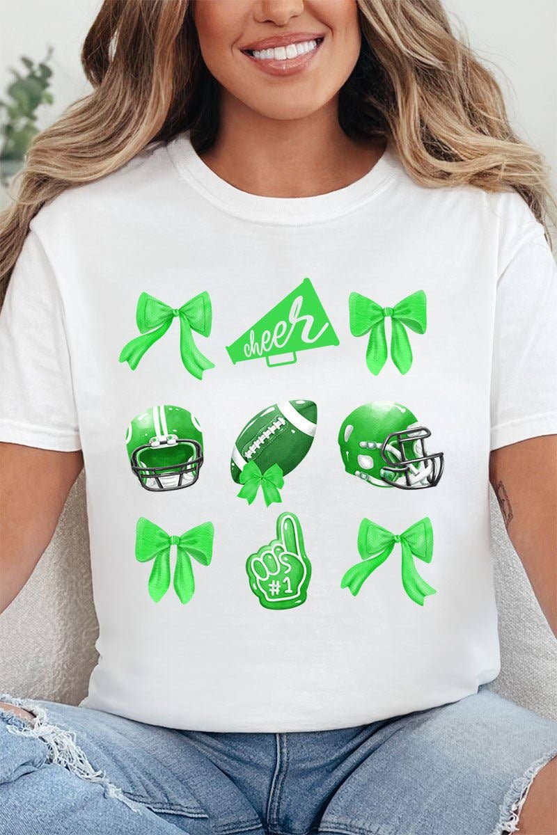 Wholesale Accessory Market - Wholesale Screen Printed T-Shirt - Women's - Green Blitz And Bows Comfort Colors Adult Ring-Spun Cotton Tee2